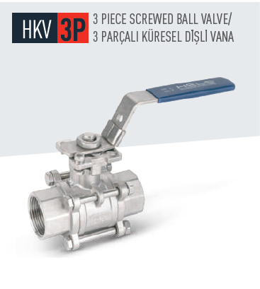 HKV-3P 3 Parçalı Küresel Dişli Vana