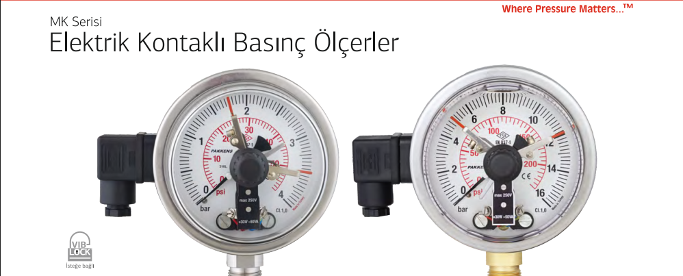 MK Serisi Elektrik Kontaklı Basınç Ölçerler