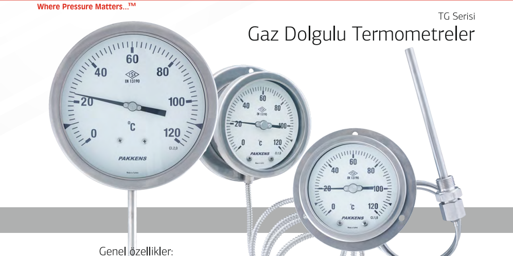 TG Serisi Gaz Doldurmalı Termometreler